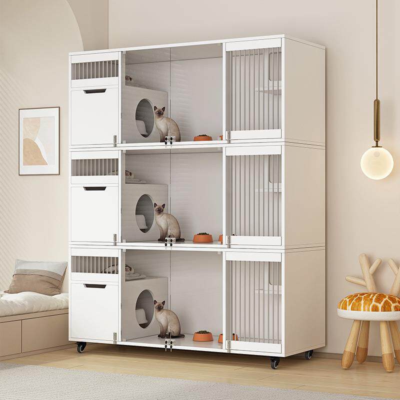实木猫别墅宠物柜猫笼子家用室内猫窝猫屋超大空间猫咪房子猫舍柜