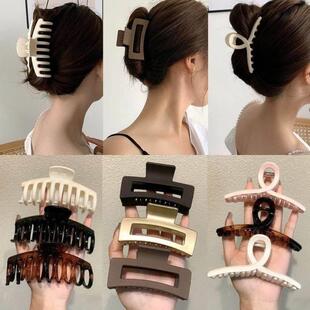 发夹Hot Sale Solid Color Claw Clip Large Barrette Crab Hair