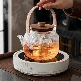 提梁蒸茶器 煮茶壶耐高温玻璃电陶炉烧水壶家用养生泡茶壶茶具套装