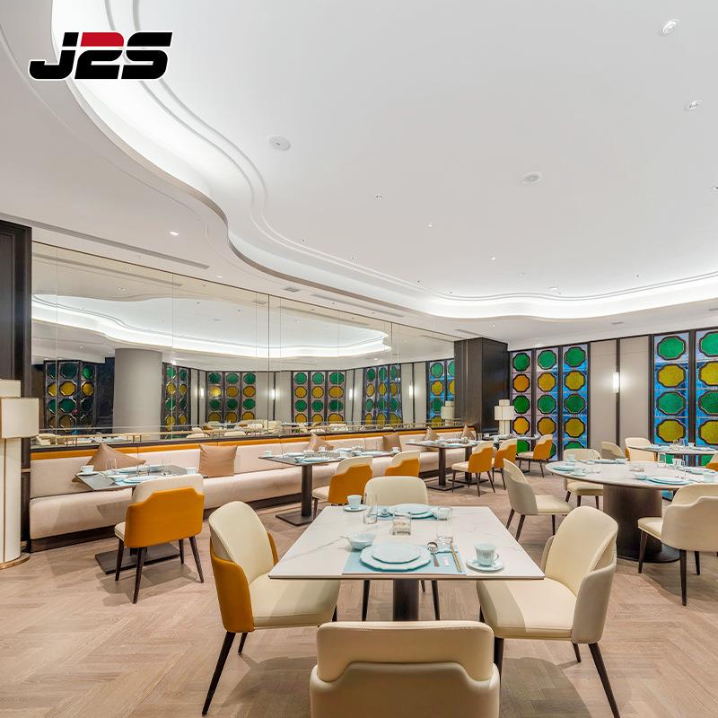 意式极简餐桌椅组合酒店自助餐厅西餐厅连锁店皮艺卡座餐厅桌椅