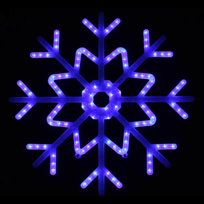 户日外节ZHJ米LED1加白雪花挂件蓝彩色装饰大型流水雪花夜光