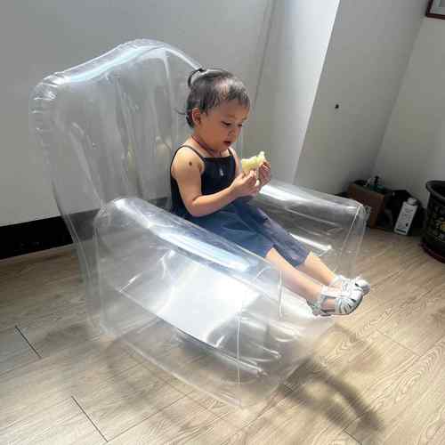 充气沙发透明沙发网红涂鸦透明沙发成人儿童diy懒人沙发居家室外