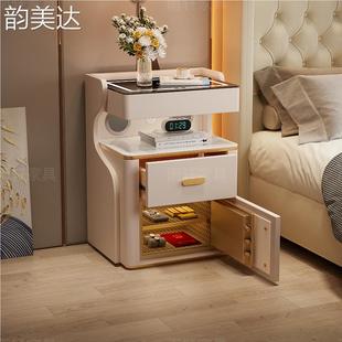 家用防盗简约现代实木多功能保险 智能床 头 柜 保险箱一体2024新款