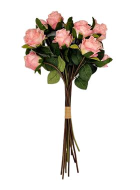 13头焦边玫瑰手捧花仿真花烧边玫瑰婚庆摄影花艺家居橱窗摆设
