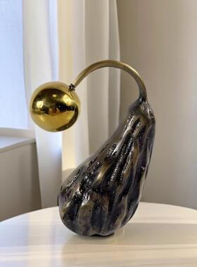 现代轻奢金属饰品摆件酒柜电视柜玄关客厅样板间售楼处软装工艺品