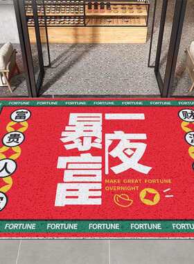 招财进宝地毯平安印花脚垫地垫进门入户丝圈门口可裁剪地垫PVC