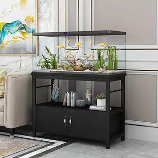 简约鱼缸柜鱼缸架金属家用客厅鱼缸底柜收纳柜定做小型鱼缸底座柜