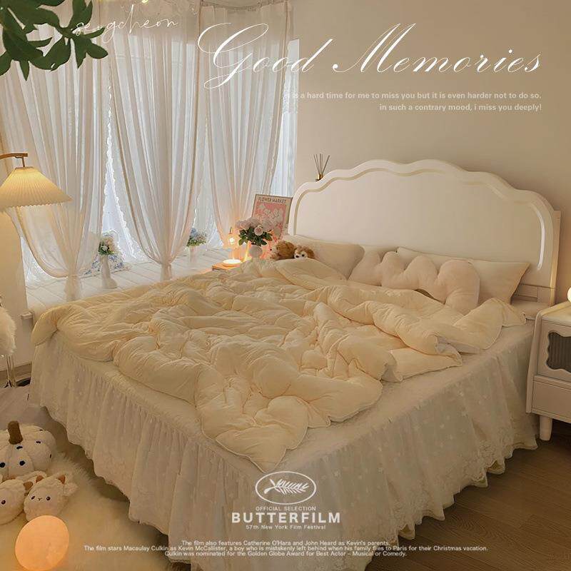 新款法式双人床奶油白色实木床现代简约1.8公主主卧美式婚床1.5