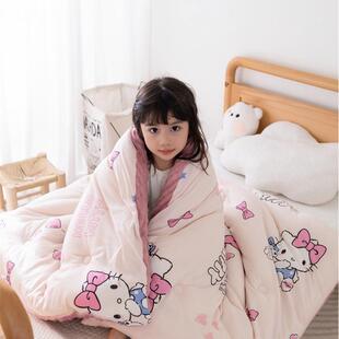类三丽卡通针织A棉豆豆被库洛米儿童加厚秋冬三郦鸥鸥被按D摩四季