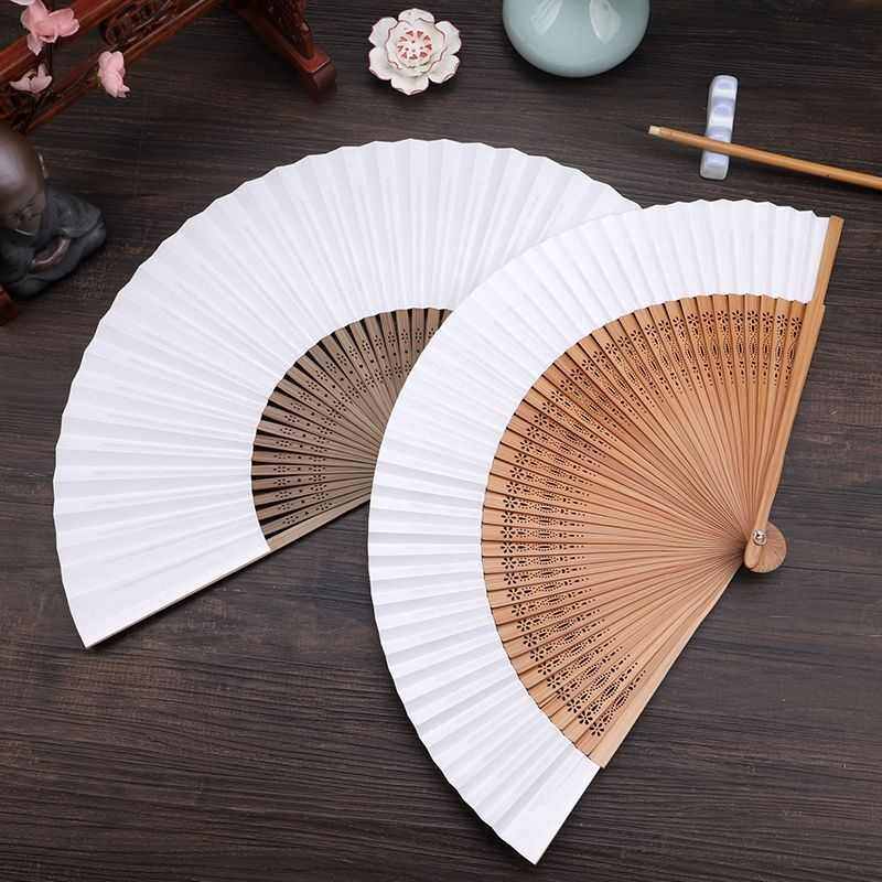 Q2W古风折扇宣纸扇子空白diy书法扇面毛笔手写题字扇白色国画中国,居家日用,扇子,淘宝优惠券,粉丝福利购,淘宝优惠卷