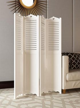 屏可隔水断折屏简约折叠田园时尚客厅防白风87435色卧室移动