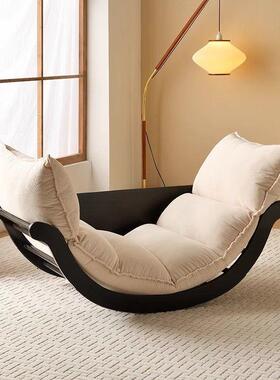 香蕉船家用摇椅多功能懒人沙发实木阳台休闲椅小户型成人午睡躺椅