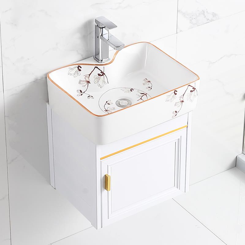 浴室柜小户型洗手盆挂墙式洗脸盆组合卫生间陶瓷一体洗漱台池超窄