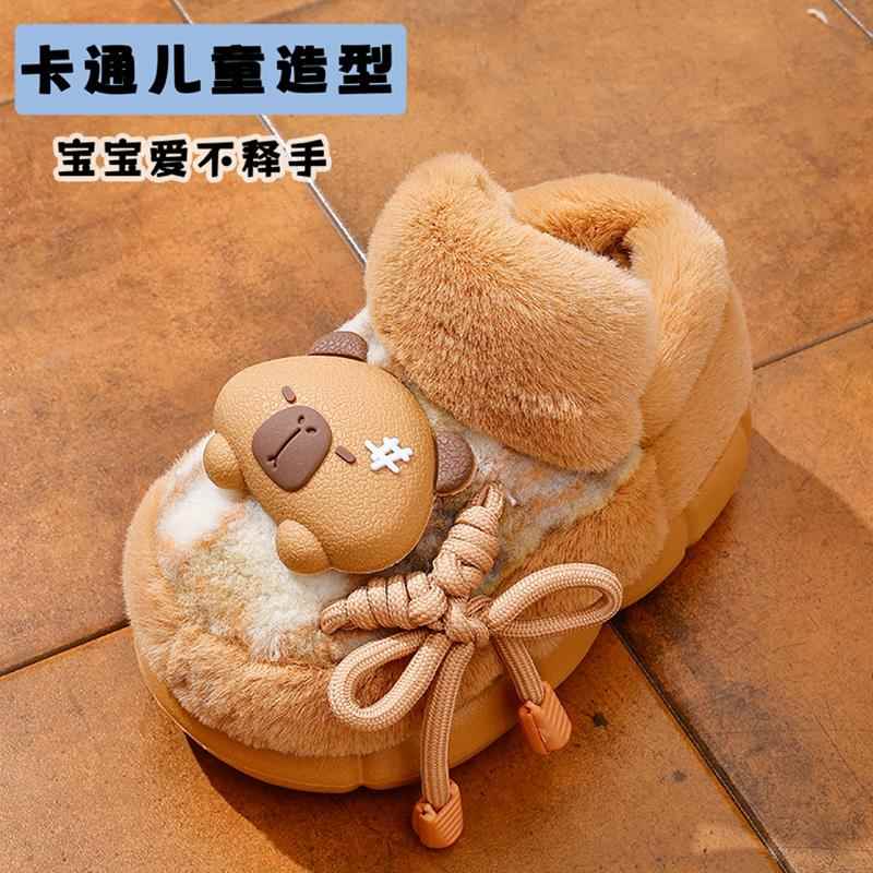 儿童棉鞋男童冬季新款卡通可爱宝宝居家保暖鞋女童防滑包跟棉拖鞋