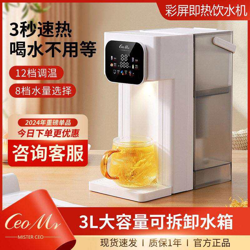 彩屏双显示即热式饮水机家用过滤式小型速热直饮机饮水器桌面跨境