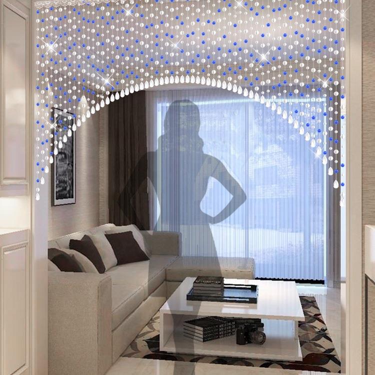 水成晶帘门客珠帘玄关隔断挂帘家用卧室厅卫生间装饰免打孔新F96S
