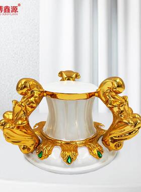 树脂电镀罗马柱水果盘欧式客厅茶几KTV酒吧创意简约摆台水果盘底