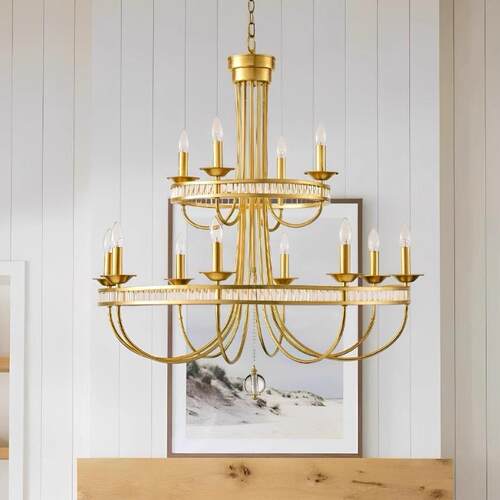 式乡村吊灯客厅灯法式奢复古卧室家用别墅ltao8994美商铺华双层水