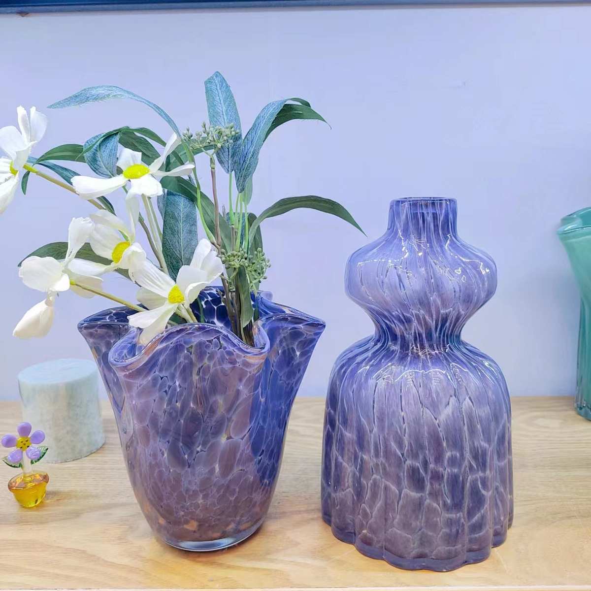 北欧宫廷风玻璃连衣裙花瓶彩色白菜裙子花瓶桌面电视柜玄关软