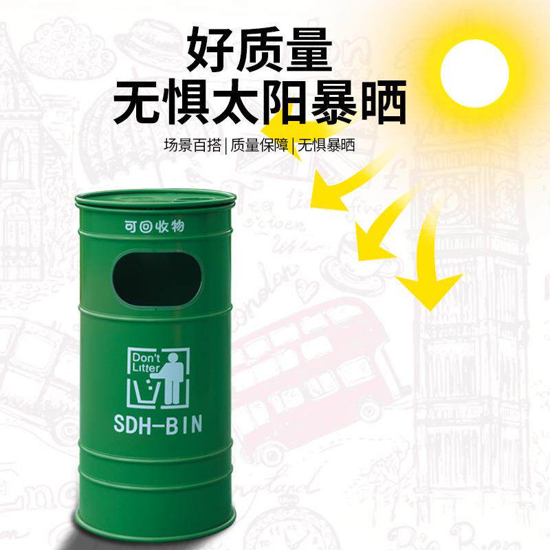 复古工业风邮筒垃圾桶摆件创意铁艺个性收纳箱储物柜家居软装道具