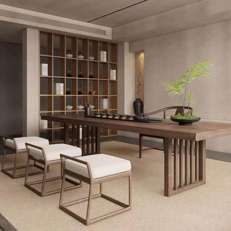 新中式茶桌椅组合禅意黑胡桃木功夫茶台茶室办公室实木泡茶喝茶桌,住宅家具,家用茶台/茶桌,淘宝优惠券,粉丝福利购,淘宝优惠卷