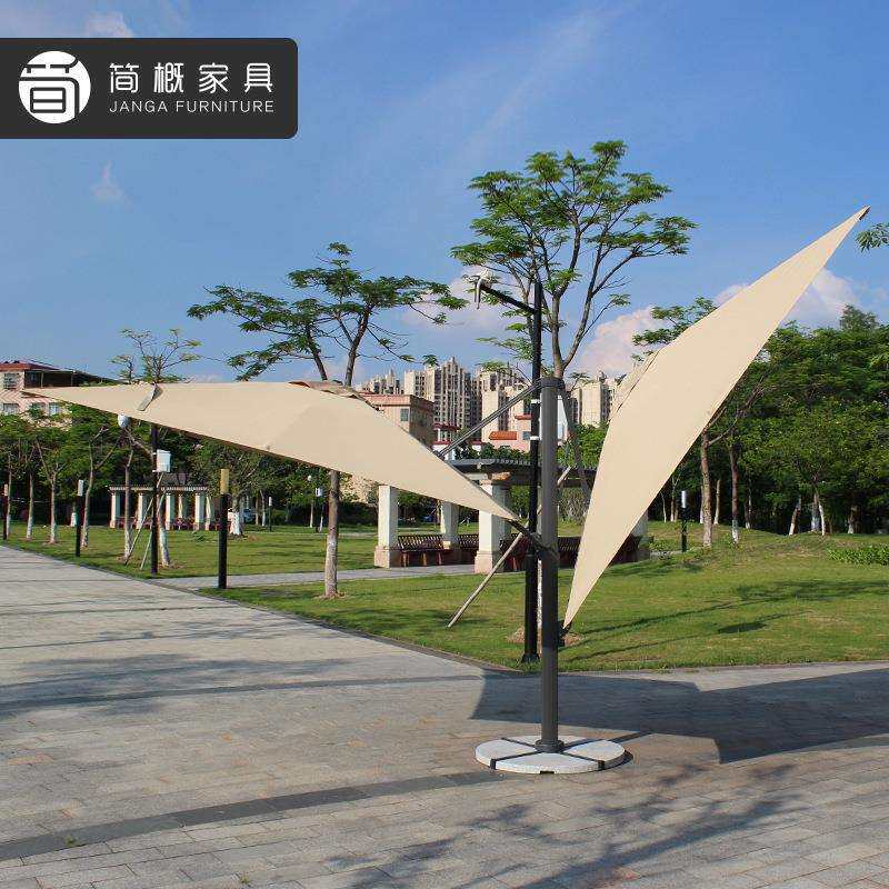 户外大型双头太阳伞露台庭院花园遮阳伞别墅休闲露天商用罗马伞