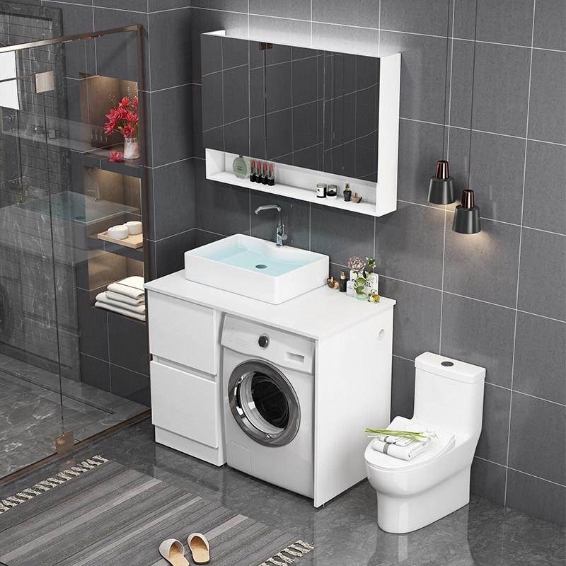 阳台洗衣机柜台面盆滚筒洗脸盆一体组合浴室柜洗衣池洗手盆小户型,家装主材,浴室柜组合,淘宝优惠券,粉丝福利购,淘宝优惠卷