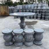 花岗雕岩石桌1石凳石室外桌椅庭院椅公园户子外桌大理石石庭院装