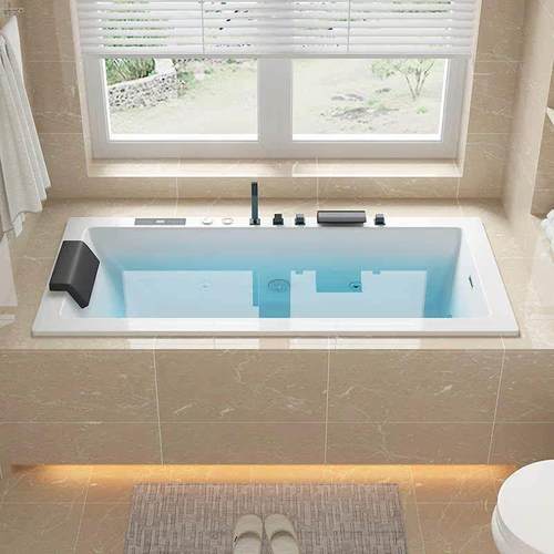 浴缸嵌入式加厚型家用小户型深泡亚克力架子浴池智能恒温冲浪按摩