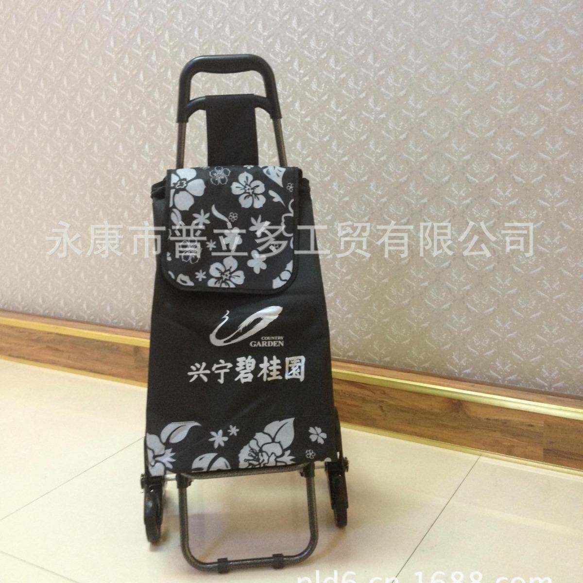 带凳爬楼三购物车老人轮小购物小拖车车广告行李布袋拉车购059物