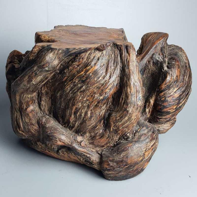 然天根雕摆枯松木件F8757H9H瘤松木脂黄柏崖柏风化木纯手工底座