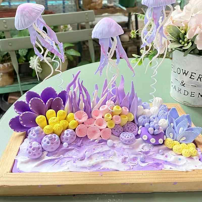 超轻粘土立体画框儿童手工艺品diy自己做材料包黏土木框彩泥作品