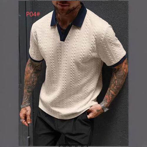 Men Polo Shirt Sleeve Summer Breathable Comfort Casual