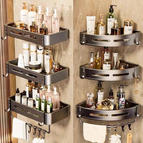 卫生间壁挂角架太空铝浴室置物架三角架子收纳洗手间三角形壁挂式