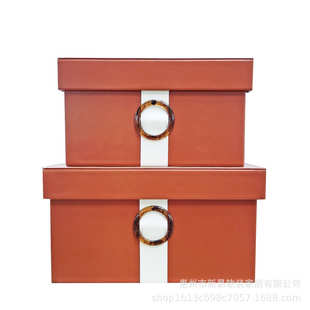 样板房衣帽间皮质绑绳收纳箱储物箱衣柜收纳盒软装 饰品摆件轻奢 装