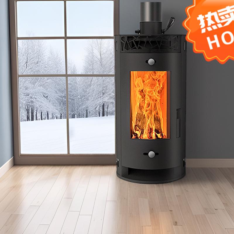 取暖100平方立式取暖壁炉吹风散热壁炉燃木壁炉
