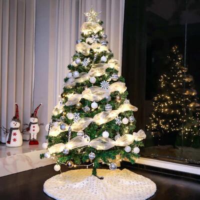 圣诞树圣诞节diy折叠christmas tree聖誕樹带灯新款仿真大型加密