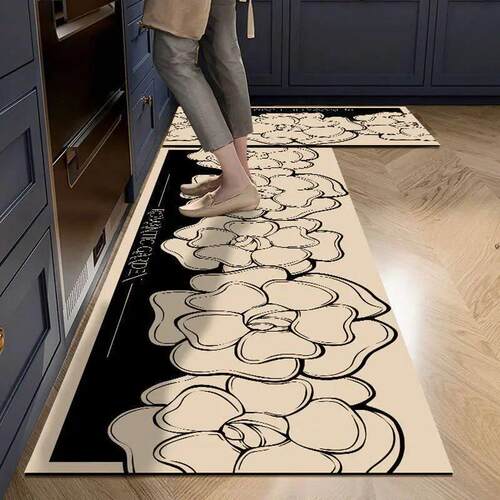 VIKAMA Retro light luxury floor mat kitchen bathroom non-sli
