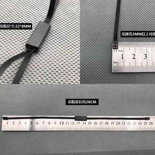 新款档高丝带RIM吊粒女士服装通用双插绳吊牌黑色方块丝带吊粒