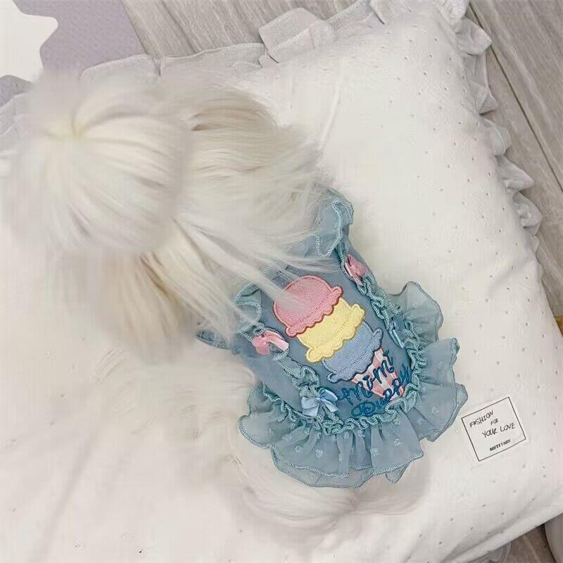狗狗裙子夏薄款透气衣服泰迪带比熊博美宠物猫咪网红装可爱袖清凉