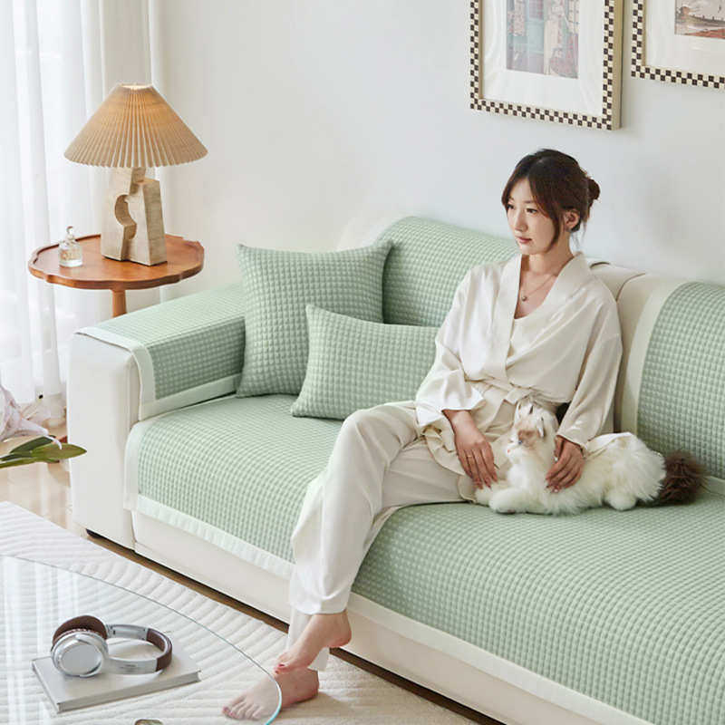 冰丝沙发垫简约2024夏季新款防滑冰凉皮坐垫防抓凉感靠背巾,居家布艺,沙发套,淘宝优惠券,粉丝福利购,淘宝优惠卷