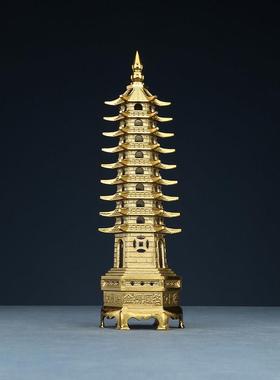 铜客欣祥黄XHM30cm铜文昌塔家摆居装饰品厅门厅书房件摆件工艺礼