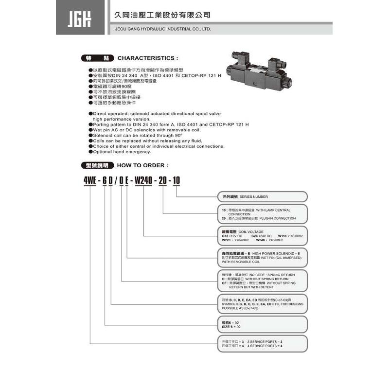 台湾6jghaw240--- /m c电磁阀/4we4we久冈-6  10e-50w220g24- 20