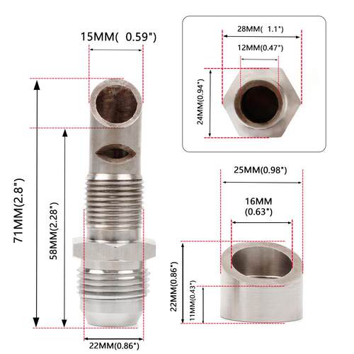 汽车改装配件E-VAC不锈钢接头AN10清洁器套件M18X1.5真空堵头塞子