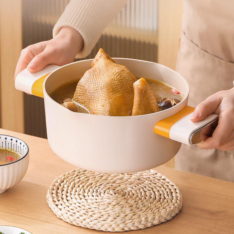 德世朗(DESLON) 银月麦饭石不粘汤锅 DFS-T952 家用20cm汤锅