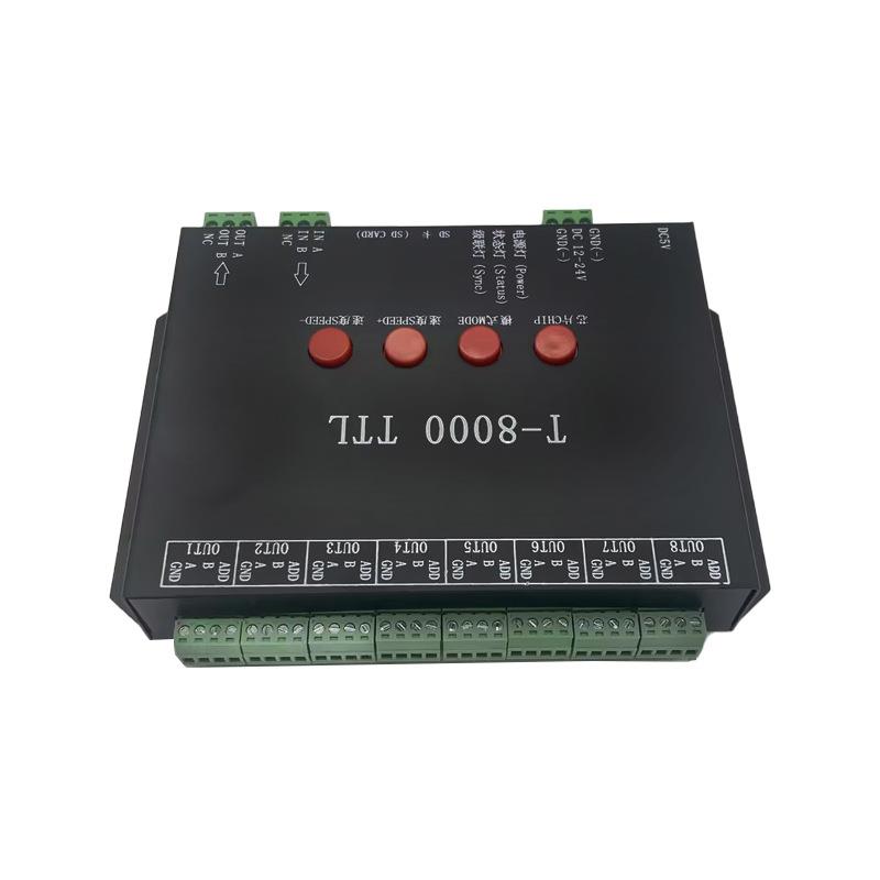 T-000TT控L幻输彩编程制8器8个端口可出带SD卡LED全彩同步控T8000
