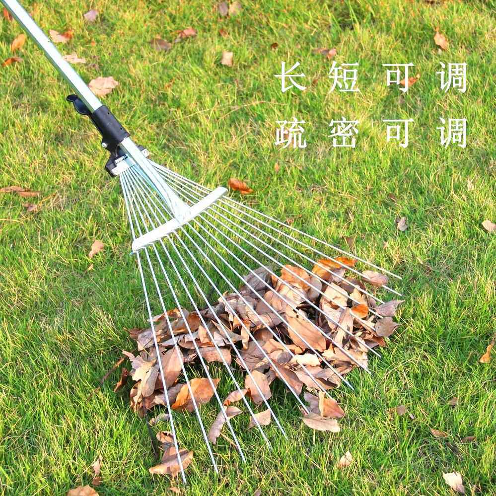 不锈钢落叶耙可伸缩钢丝耙铁耙垃圾扒子园艺树叶耙园林枯叶草耙子