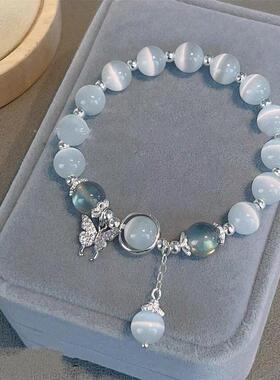 ins和田玉兔牌手小众设计手链