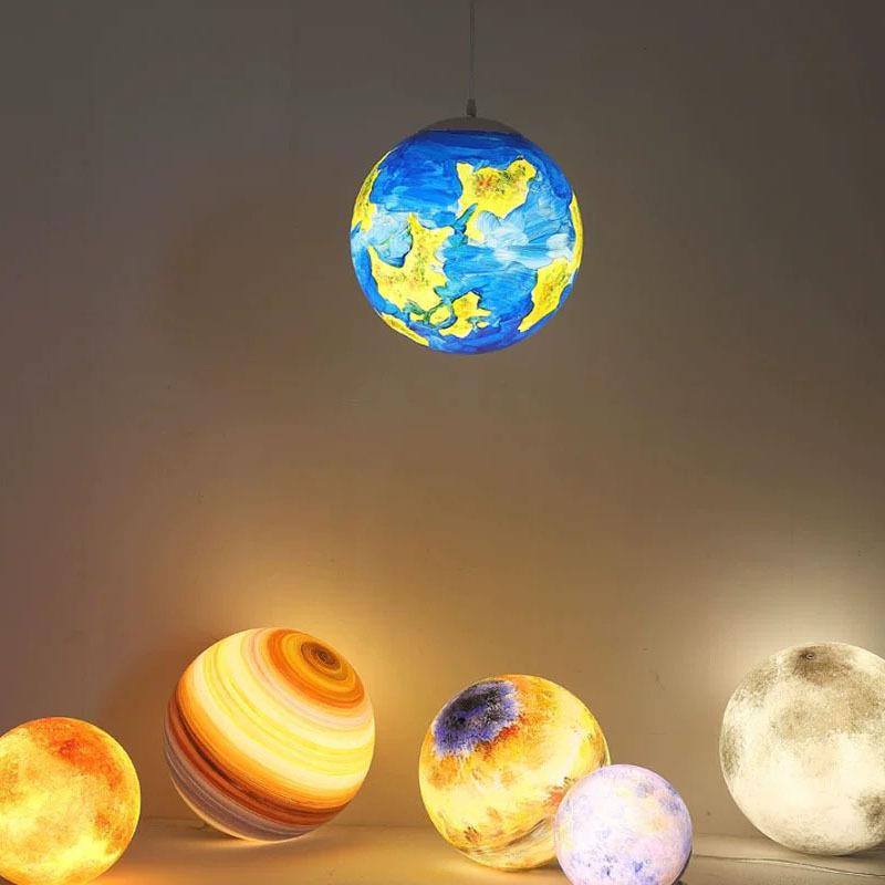 星球灯吊灯地球灯八大行太空星空游乐园电竞幼儿园月球灯星装饰灯