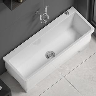 JOMOW拖把池陶瓷阳台拖布池商用1米户外墩布池槽超特大号80CM超长